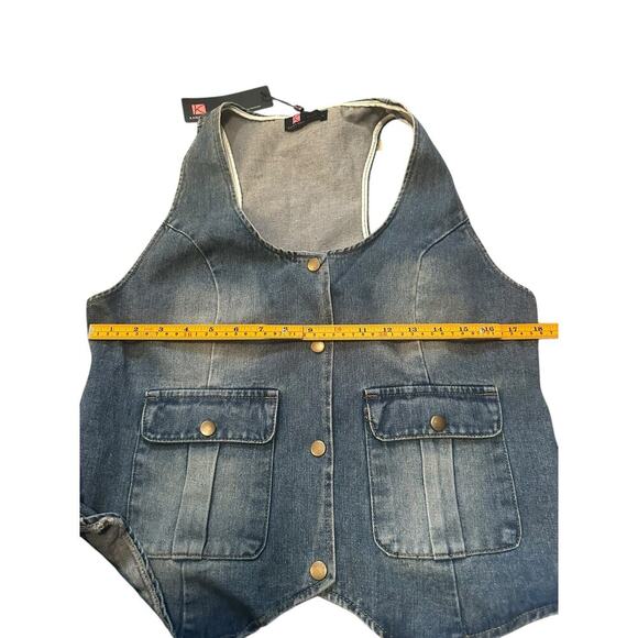 NWT KANCY KOLE BLUE  Jeans Vest Women Size L. - Picture 6 of 7